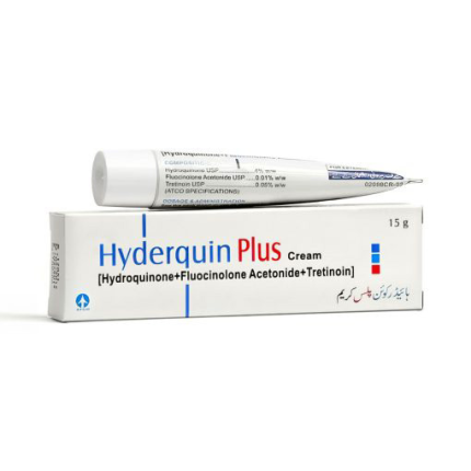HYDERQUIN PLUS CREAM ( HYDROQUINONE USP + FLUOCINOLONE ACETONDIE USP + TRETINOIN USP ) 1 TUBE / 15GRAMS – ATCO LABS