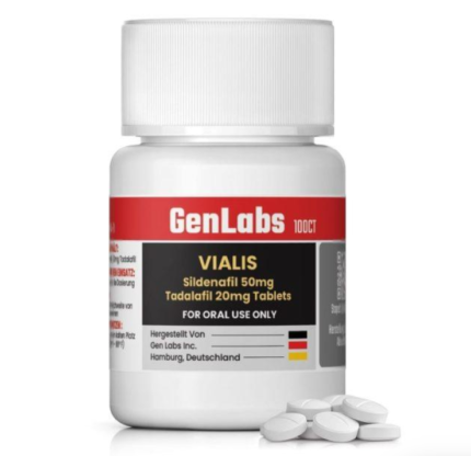 Vialis – Sildenafil 50mg / Tadalafil 20mg – 100 Tablets – Genlabs